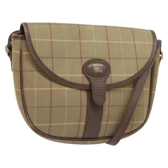 Burberrys Nova Check Shoulder Bag Canvas Beige Gold Auth BA2319 - Picture 1 of 16
